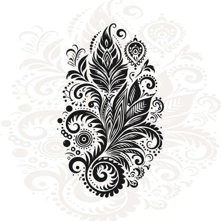 金色の卵を花のパターンで描いた絵