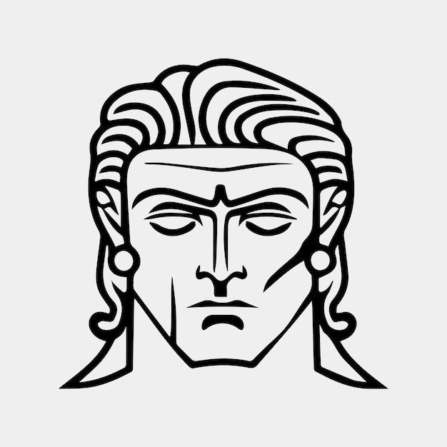 Vector a drawing of a greek man's face with a haircut
