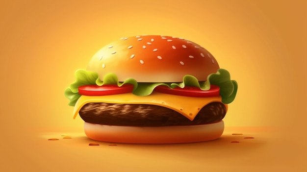 Vettore un disegno di un hamburger con un'immagine di un hamburgo su di esso