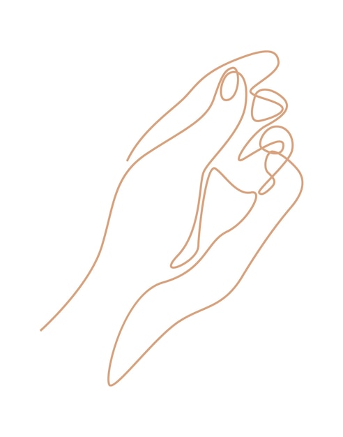 Drawing of hand continuous line art