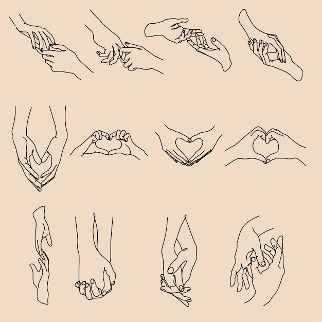 A drawing of hands illustration vector