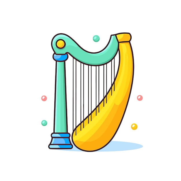 A drawing of a harp with the word " the word " on it.