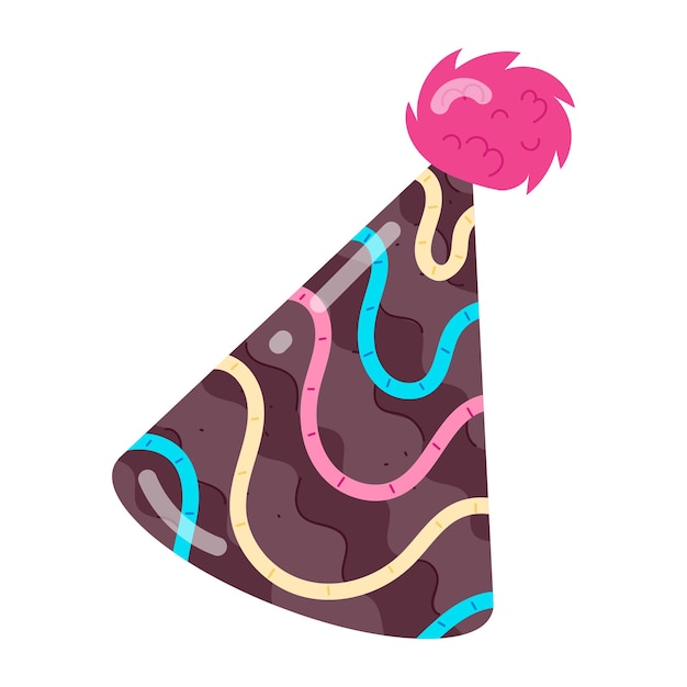 a drawing of a hat with a pink hat on it