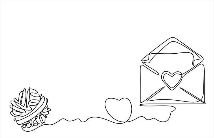 Vector a drawing of a heart and a balloon with a heart on it