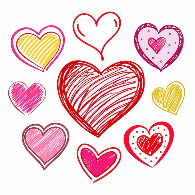 Vector a drawing of a heart with a pink and yellow heart