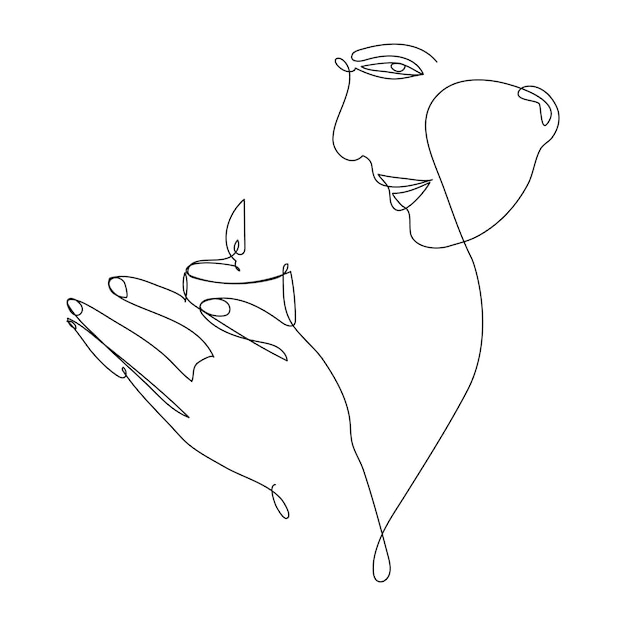 a drawing of a heart with a woman holding a heart with a candle