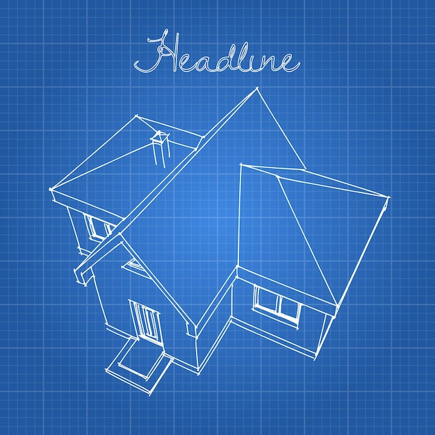 Vector drawing of the home on a blue background