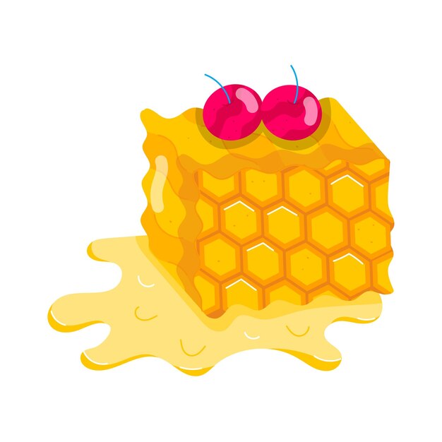 Vector a drawing of a honeycomb with the words  honey  on it