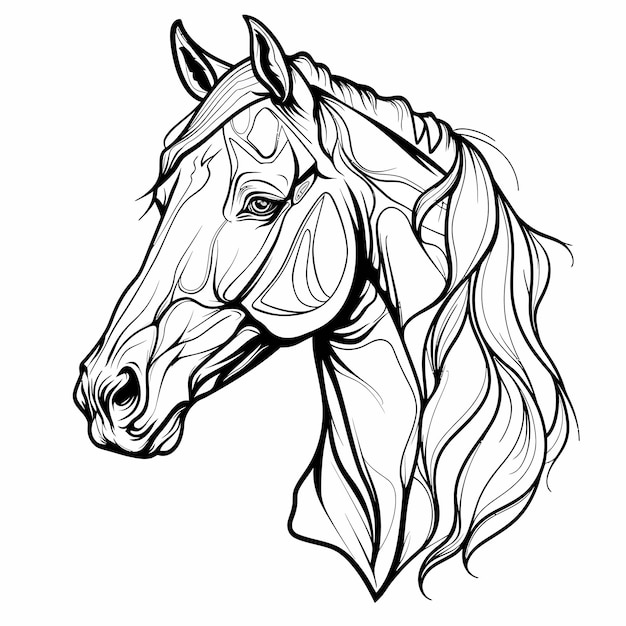 Vector a drawing of a horse that has a pattern on it