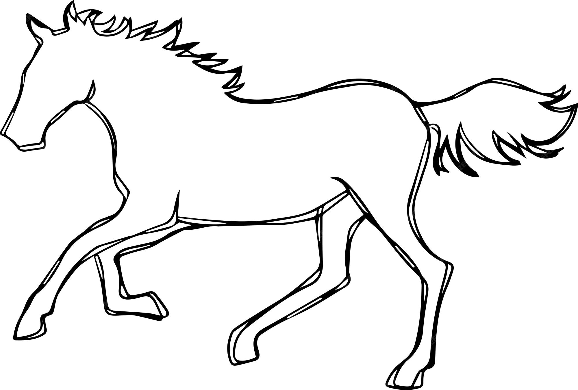Premium Vector A drawing of a horse with a tail that has the word