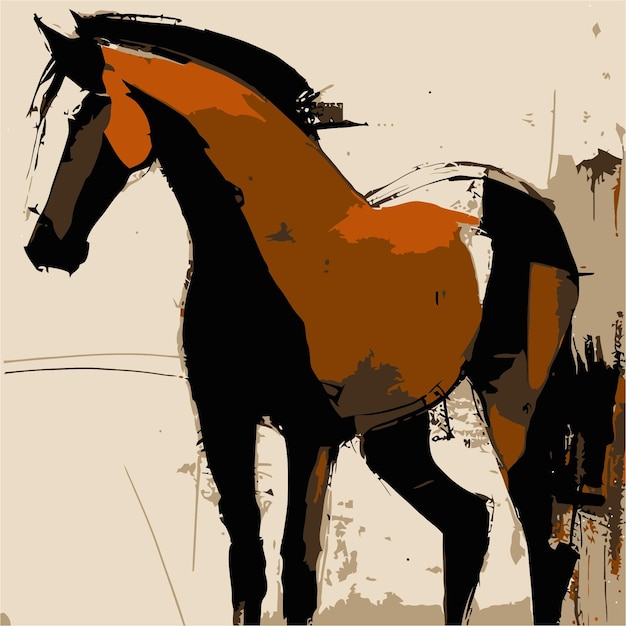 Vector a drawing of a horse with the word horse on it