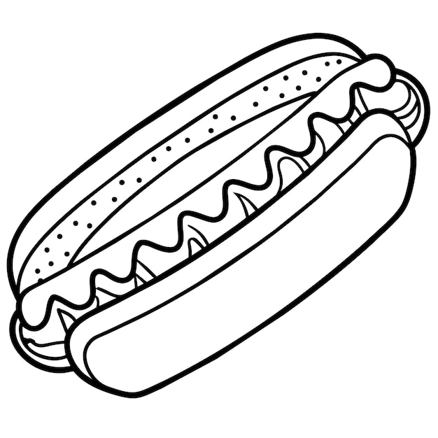 Vector a drawing of a hot dog with condiments on it