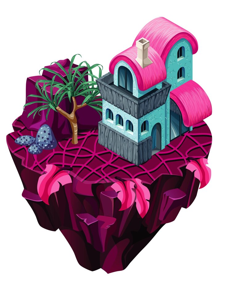 Vector a drawing of a house with a house on the top of it