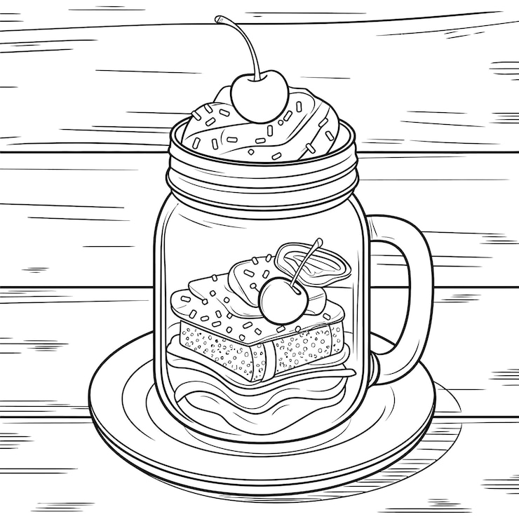 Vector a drawing of a jar with food inside of it