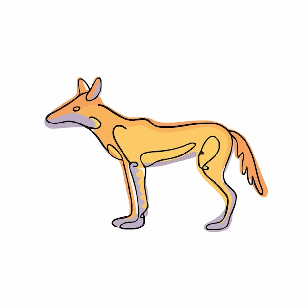 Vector a drawing of a kangaroo with a yellow tail and a brown animal on it