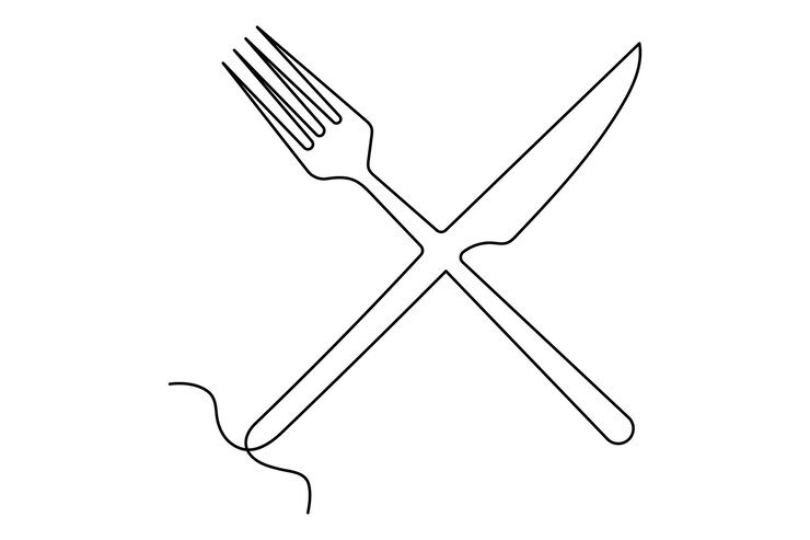 a drawing of a knife and a knife with a black outline