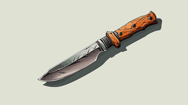 Drawing of a knife with a pattern on a folk background vector Generative AI