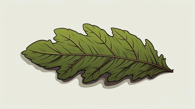 Vector a drawing of a leaf with a brown stem