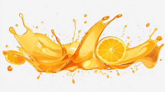 Vector a drawing of a lemon and orange juice