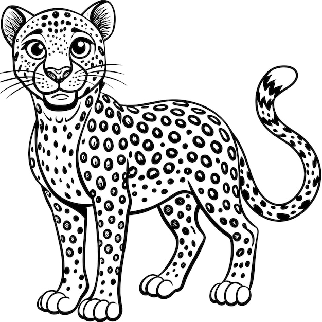 Vector a drawing of a leopard that has the word cheetah on it