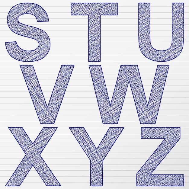 Vector drawing letter sz