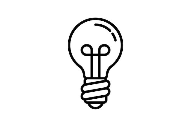 Vector a drawing of a light bulb with a black outline
