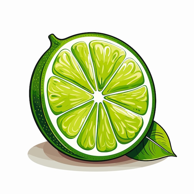 Vector a drawing of a lime that has the word lime on it