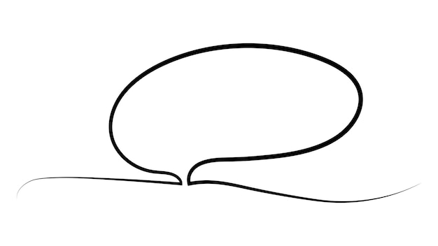 Drawing line quote continuous speech bubble balloon cloud text border