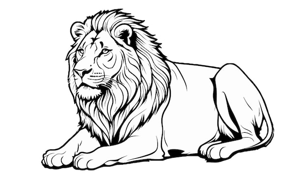 drawing of a lion to color