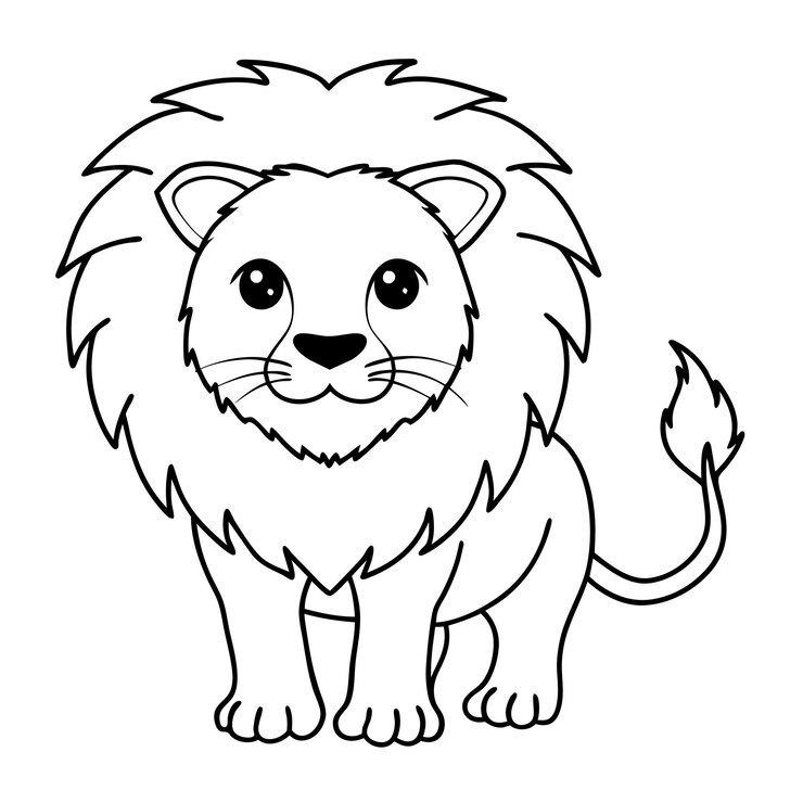 Vector a drawing of a lion vector line design