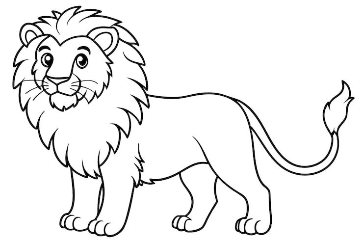 Vector a drawing of a lion with a lion on it