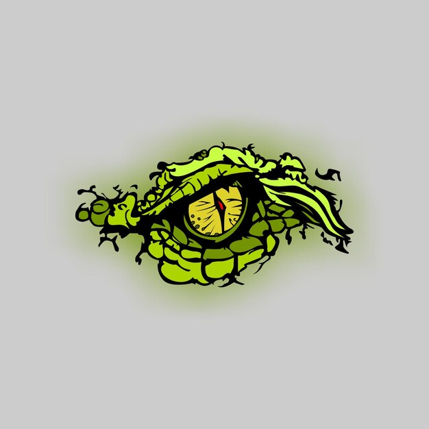 a drawing of a lizard with a yellow face and a green dragon on it