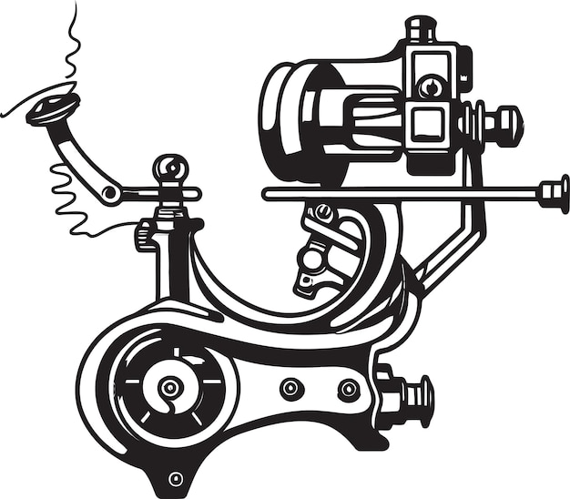 a drawing of a machine with a steam engine on it