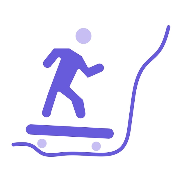 Vector a drawing of a man on a snowboard with a blue line on it