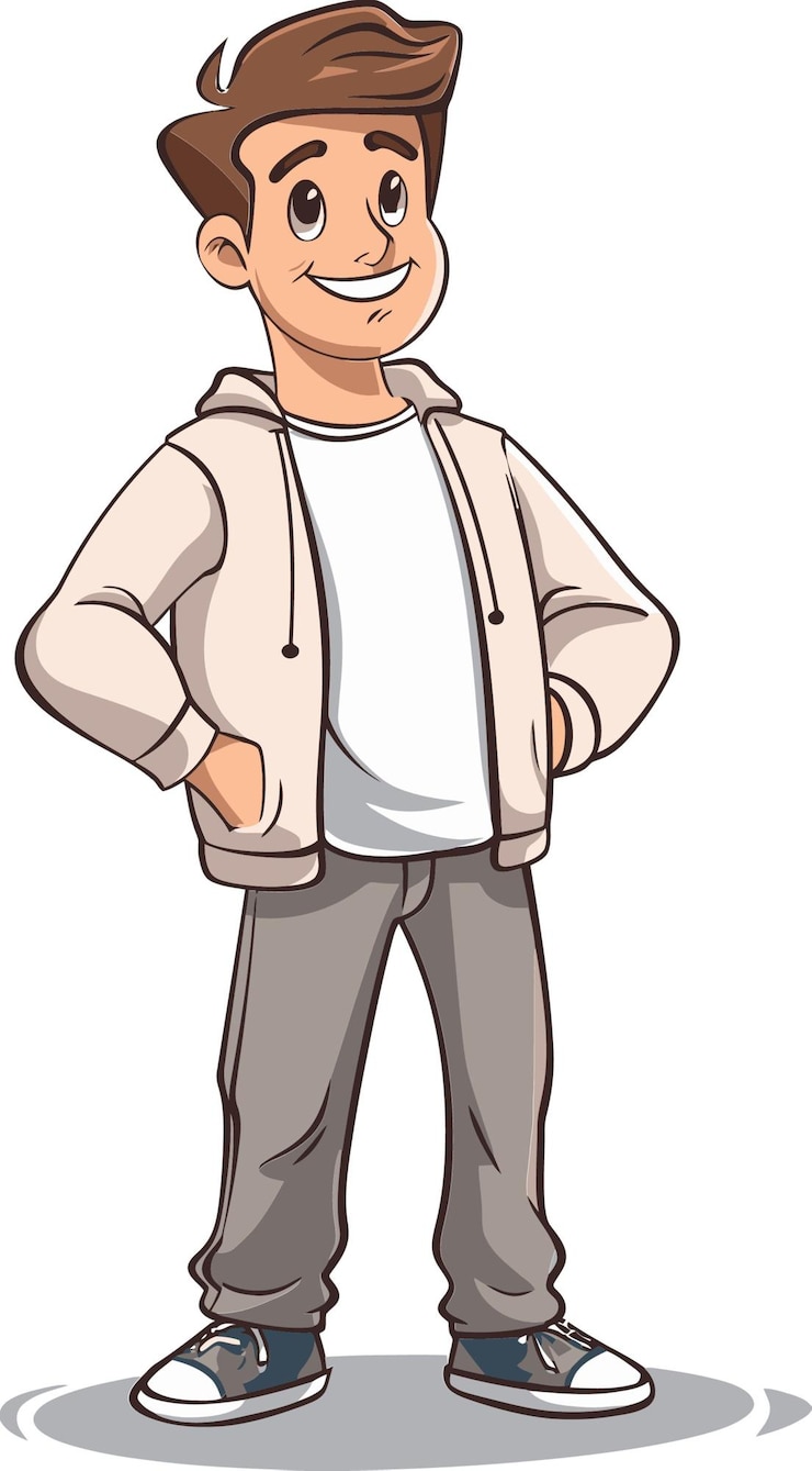 Vector a drawing of a man wearing a hoodie and a hoodie