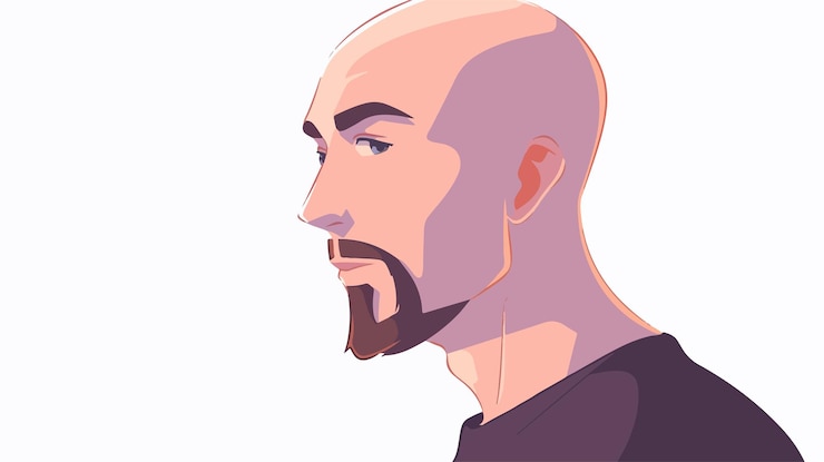 Vector a drawing of a man with a beard and a beard