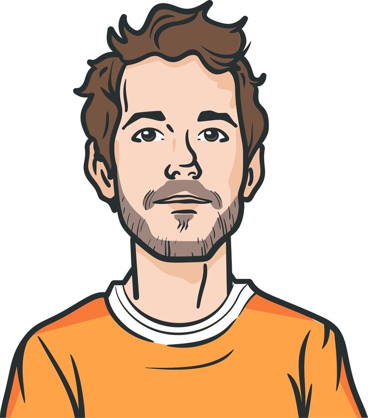 Vector a drawing of a man with a beard and a shirt that says  hes a man