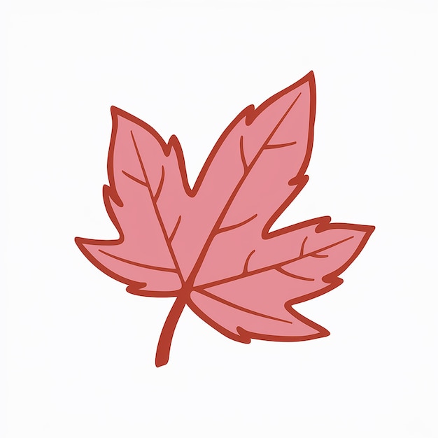 Vector a drawing of a maple leaf with a red leaf on it