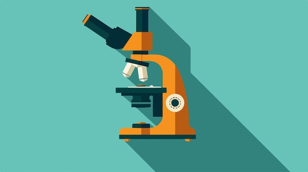 a drawing of a microscope with a blue background