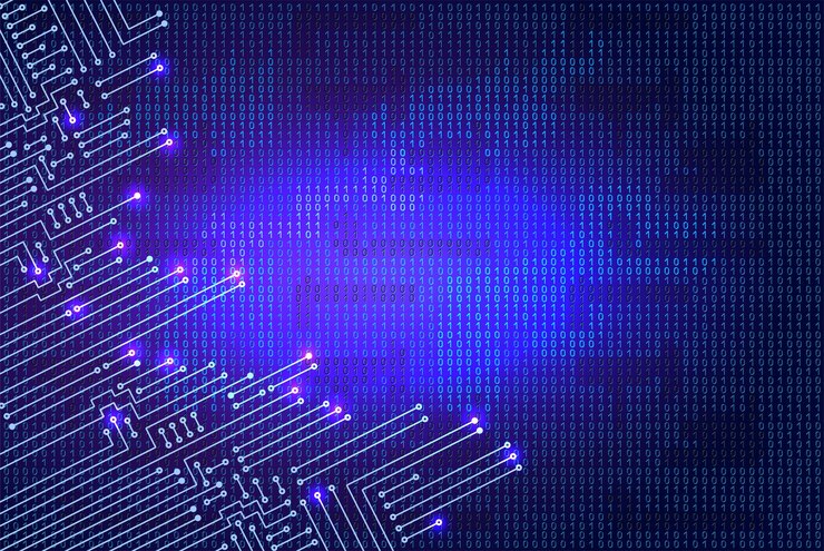 Vector drawing modern electronic circuit