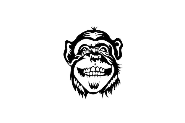 Drawing of monkey head with a smile on it