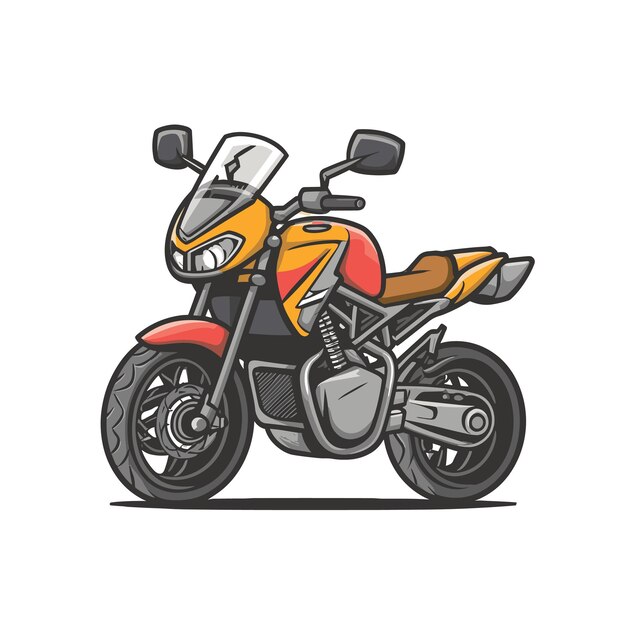 Vector a drawing of a motorcycle with a motorcycle on it