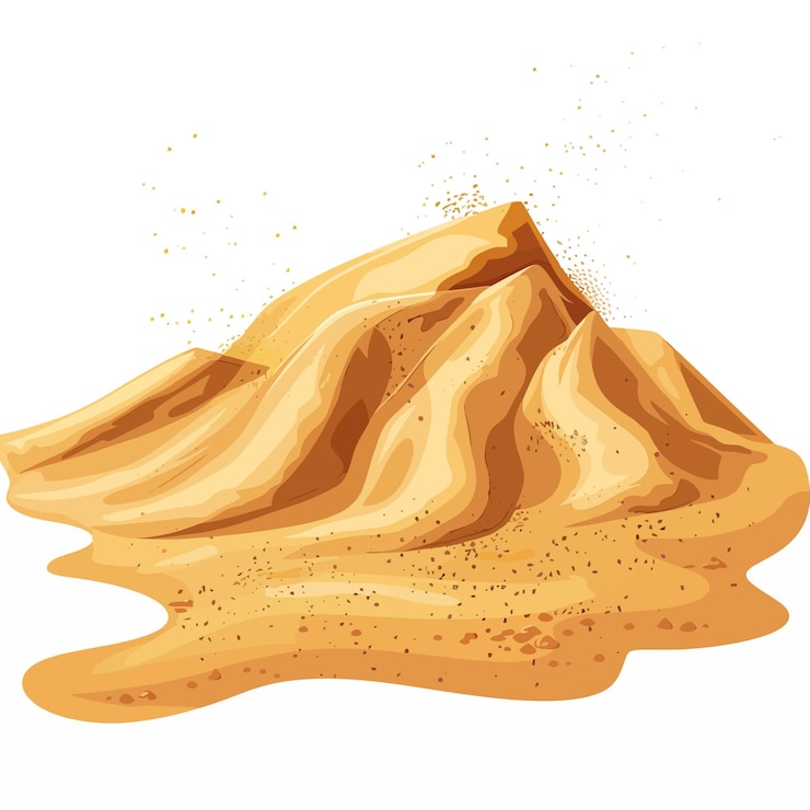 Vector a drawing of a mountain with a piece of pineapple on it