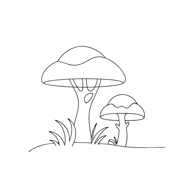 その上に光があるキノコの絵