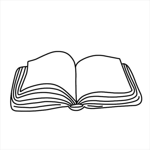 Drawing open book Vector object illustration minimalism hand drawn sketch design