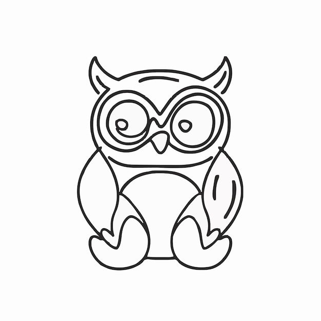 Vector a drawing of an owl with glasses on it