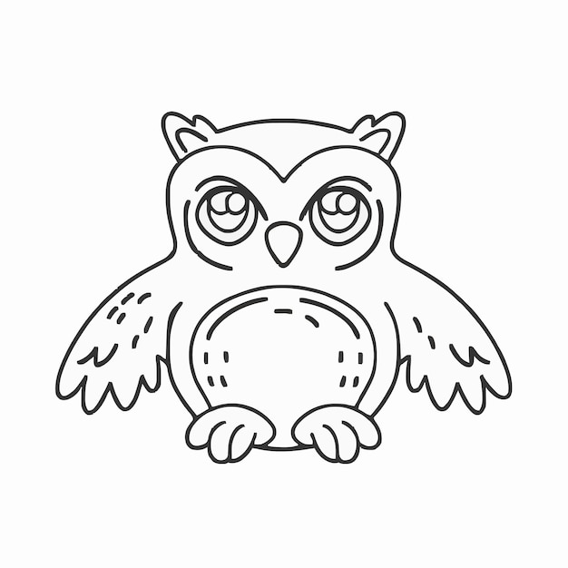 Vector a drawing of an owl with a round eye