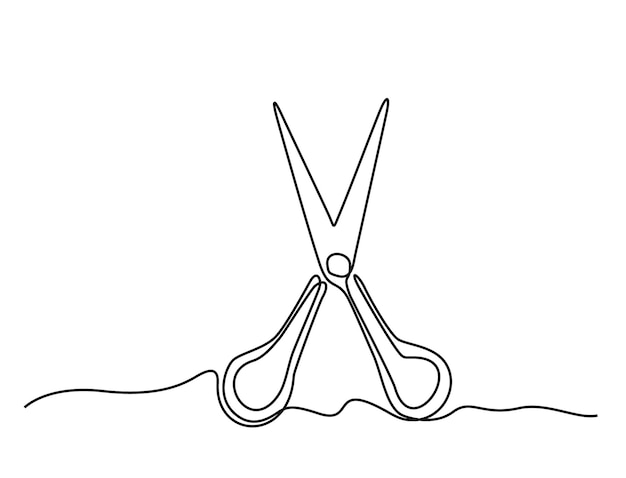 Vector a drawing of a pair of scissors with a line through it