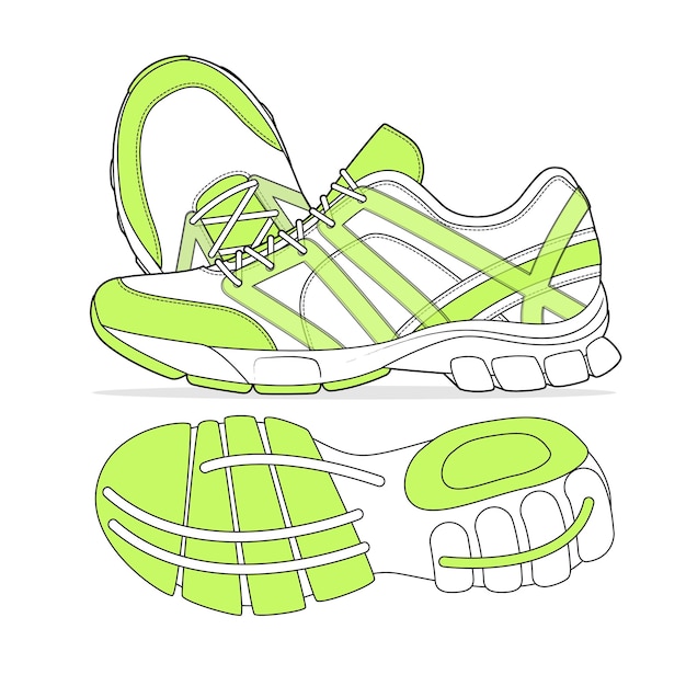 Vector a drawing of a pair of shoes with the word sport on it.