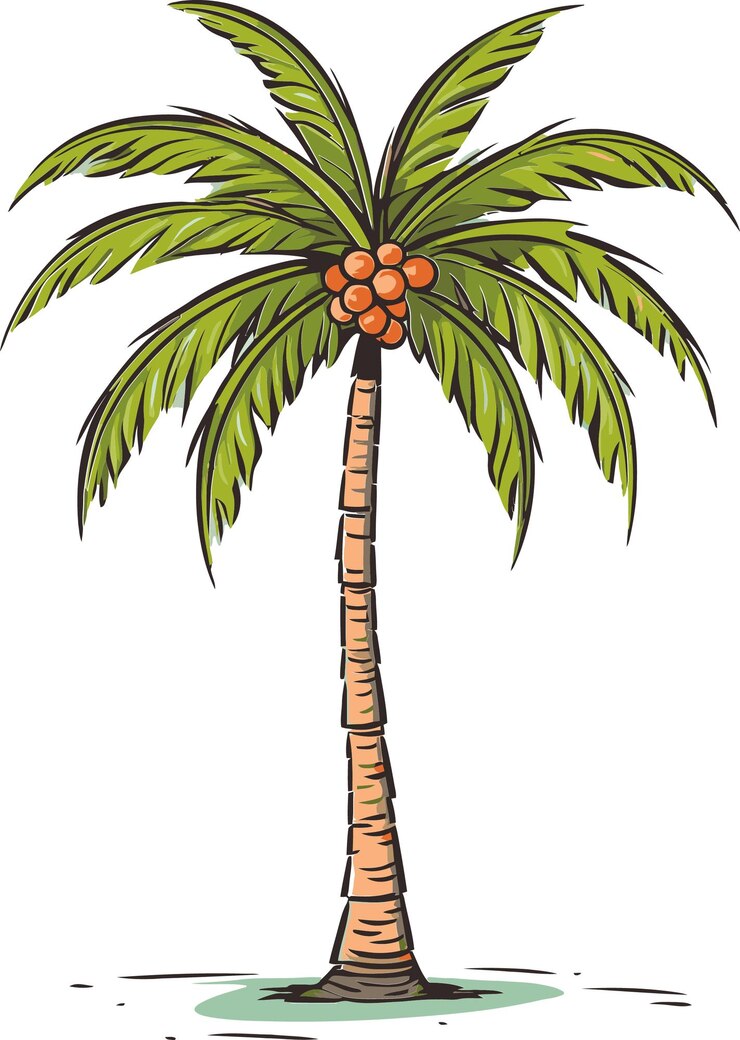 Vector a drawing of a palm tree with a drawing of a palm tree
